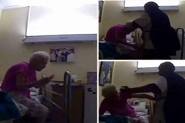 Vídeo muestra como una anciana es golpeada por su propia enfermera