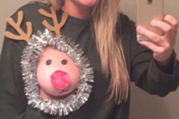 #RudolphBoob: la moda de decorarse los senos para navidad (+FOTOS)