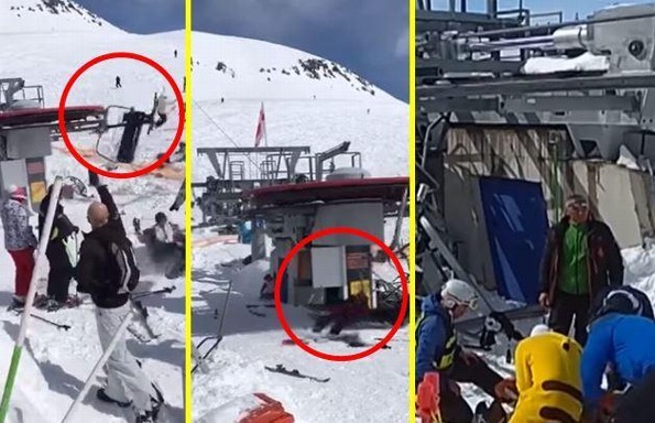Avería en telesilla lanza por los aires a esquiadores, hay varios heridos (+VIDEO)