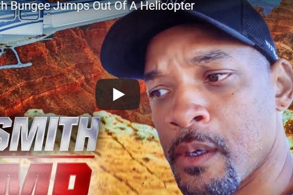 Mira cómo Will Smith salta desde el Gran Cañón de Colorado en un helicóptero 