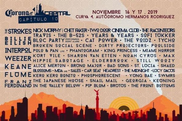 Publican los horarios oficiales del Corona Capital 2019 #FOTO