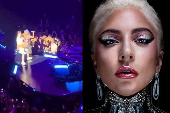Lady Gaga y fan sufren dolorosa caída en el escenario #VIDEO