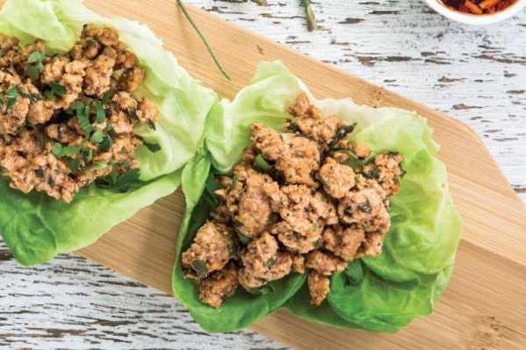 Receta de hoy: Tacos de lechuga con carne de cerdo