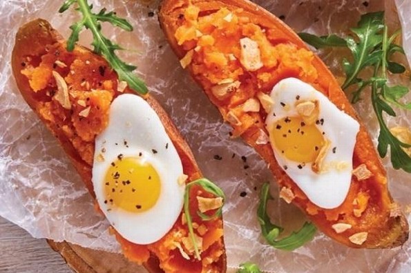 Receta de hoy: Camotes rellenos de huevo estrellado 