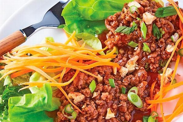 Receta de hoy: Tacos de lechuga romana con carne molida