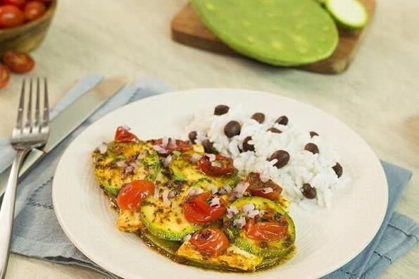 Receta de hoy: Nopal asado con calabazas y queso