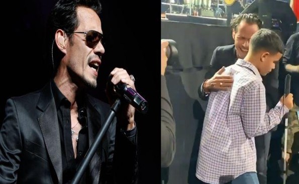 Marc Anthony se baja del escenario para cantarle a un niño ciego (VIDEO)
