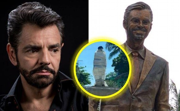 Estatua de Eugenio Derbez en Acapulco es vandalizada en menos de 24 horas