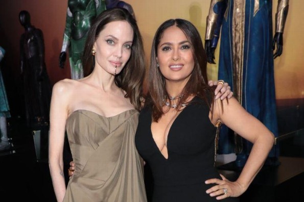 ¡Divas! Salma Hayek y Angelina Jolie deslumbran en la premiere de #Eternals 