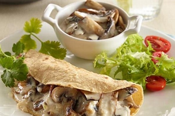 Receta de hoy: Quesadillas de champiñones cremosos