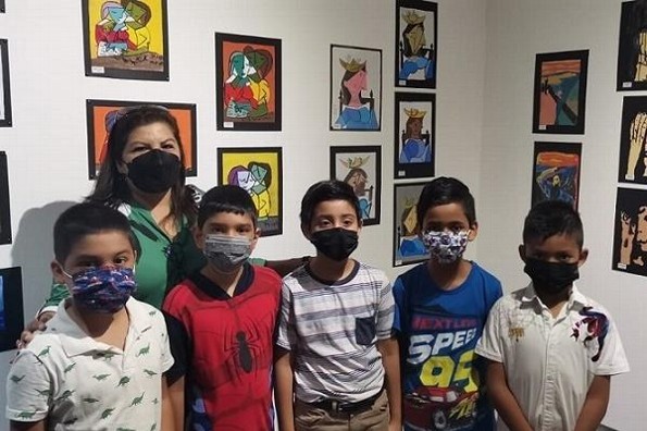 Niños reinterpretan a grandes artistas plásticos, en exposición colectiva (+fotos)
