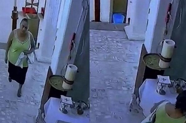 Mujer se roba el vino de consagrar en iglesia de Veracruz (+video) Mujer se roba el vino de consagrar en iglesia de Veracruz (+video)