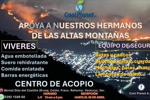 Abren  centro de acopio de víveres para afectados por incendios en las Altas Montañas 