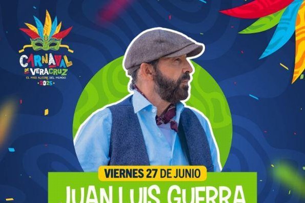 ¡Confirmado! Juan Luis Guerra viene al Carnaval de Veracruz 2025