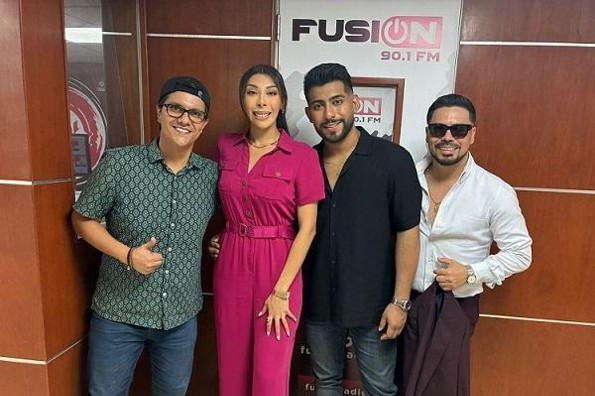 Integrantes de La Sonora Dinamita de Lucho Argain llegan con su cumbia a FUSIÓN 90.1 FM 