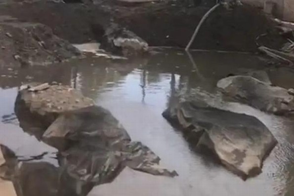 Entierran cañones hallados en avenida Independencia de Veracruz (+video)