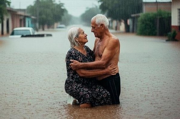 En medio del desastre en Poza Rica, surge esta conmovedora historia de amor de unos abuelitos 