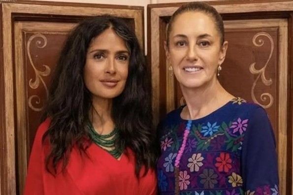 Salma Hayek está en Veracruz; se reunió con la Presidenta Sheinbaum